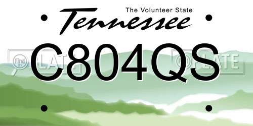 C804QS Tennessee License Plate