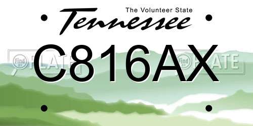 C816AX Tennessee License Plate