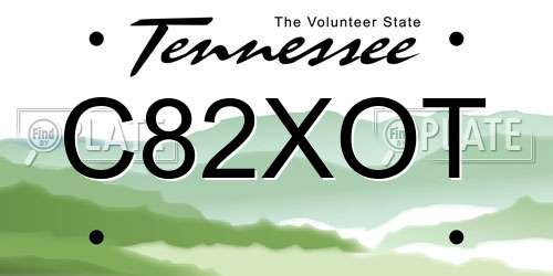 C82XOT Tennessee License Plate