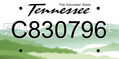 C830796 Tennessee License Plate