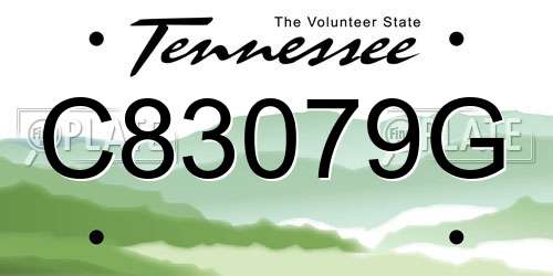 C83079G Tennessee License Plate