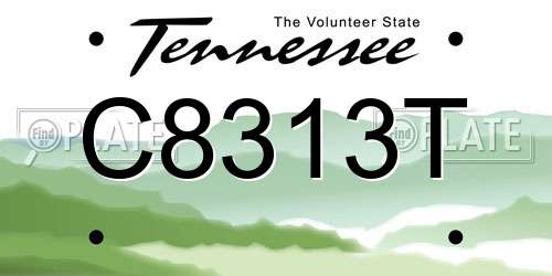 C8313T Tennessee License Plate