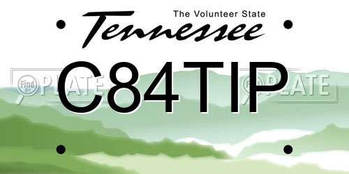 C84TIP Tennessee License Plate