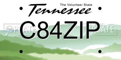 C84ZIP Tennessee License Plate