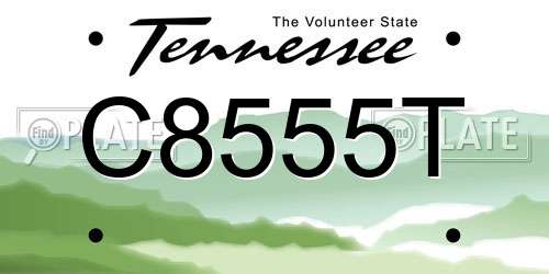 C8555T Tennessee License Plate