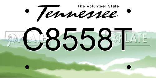 C8558T Tennessee License Plate