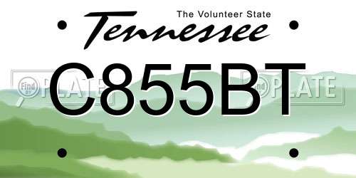 C855BT Tennessee License Plate