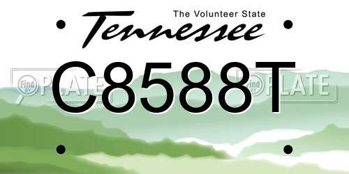 C8588T Tennessee License Plate