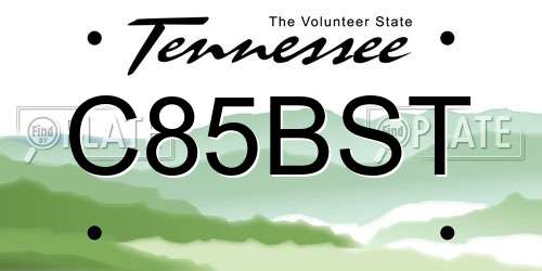 C85BST Tennessee License Plate