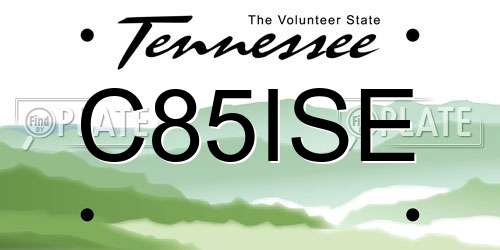 C85ISE Tennessee License Plate