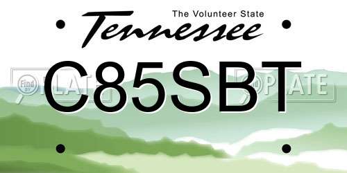 C85SBT Tennessee License Plate