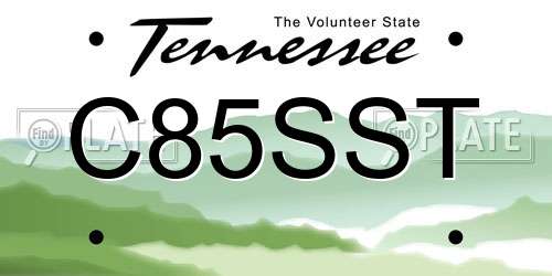 C85SST Tennessee License Plate