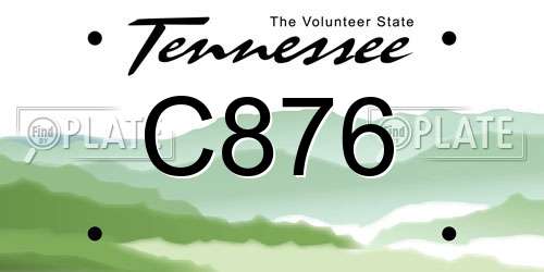 C876 Tennessee License Plate