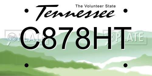 C878HT Tennessee License Plate