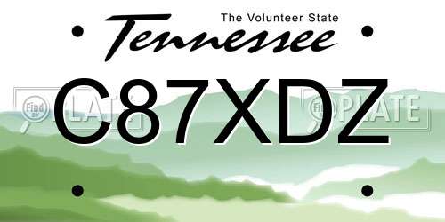 C87XDZ Tennessee License Plate