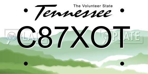 C87XOT Tennessee License Plate