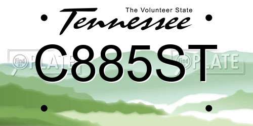 C885ST Tennessee License Plate