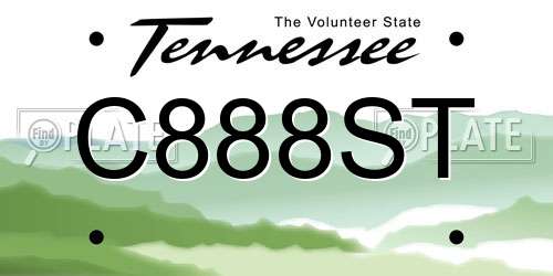 C888ST Tennessee License Plate