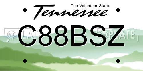 C88BSZ Tennessee License Plate