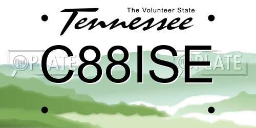 C88ISE Tennessee License Plate