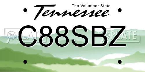 C88SBZ Tennessee License Plate