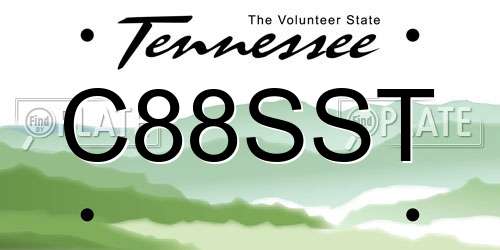 C88SST Tennessee License Plate