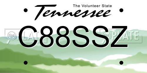 C88SSZ Tennessee License Plate
