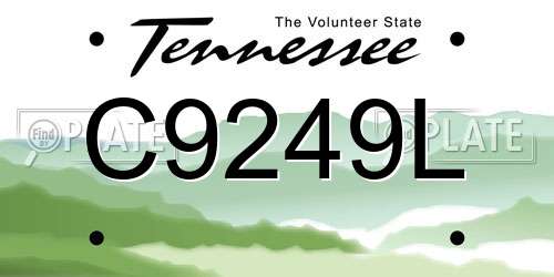 C9249L Tennessee License Plate