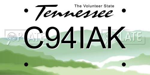 C94IAK Tennessee License Plate