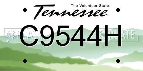 C9544H Tennessee License Plate