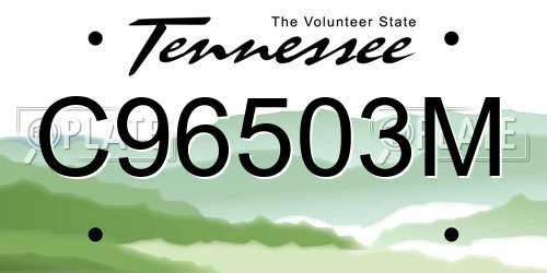 C96503M Tennessee License Plate