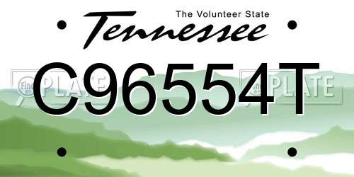 C96554T Tennessee License Plate