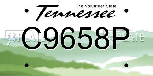 C9658P Tennessee License Plate