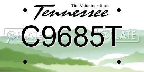 C9685T Tennessee License Plate