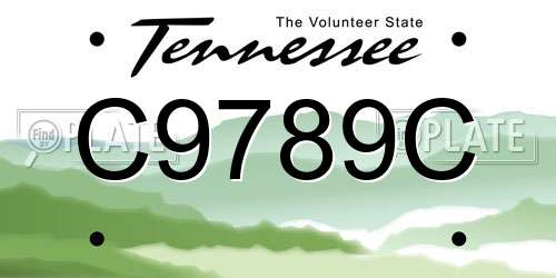 C9789C Tennessee License Plate