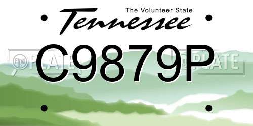 C9879P Tennessee License Plate