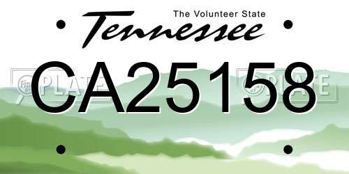 CA25158 Tennessee License Plate