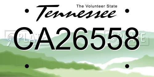 CA26558 Tennessee License Plate
