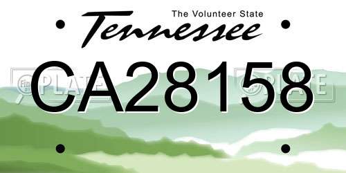 CA28158 Tennessee License Plate