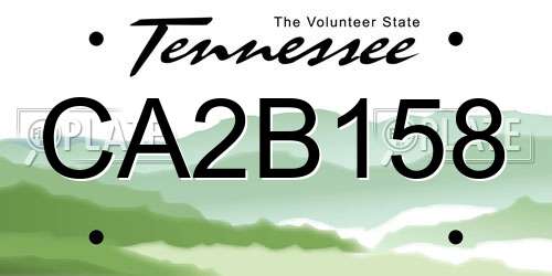 CA2B158 Tennessee License Plate