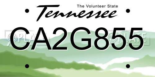 CA2G855 Tennessee License Plate