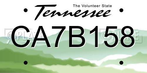 CA7B158 Tennessee License Plate