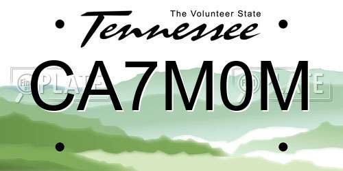 CA7M0M Tennessee License Plate