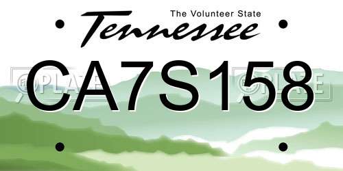 CA7S158 Tennessee License Plate