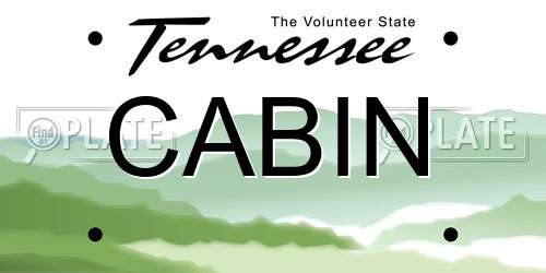 CABIN Tennessee License Plate