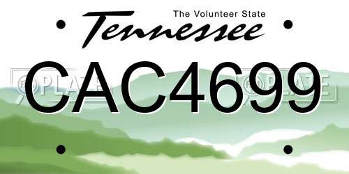 CAC4699 Tennessee License Plate