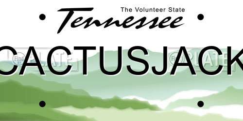 CACTUSJACK Tennessee License Plate