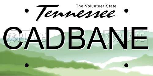 CADBANE Tennessee License Plate