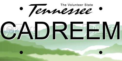 CADREEM Tennessee License Plate