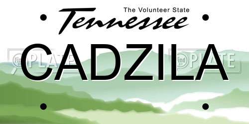 CADZILA Tennessee License Plate